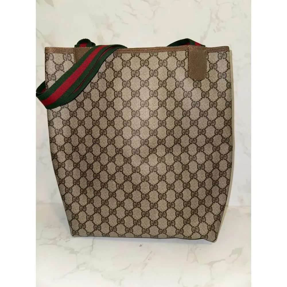 Gucci Vintage GG Supreme Monogram Sherry Cloth Tote - Good Condition